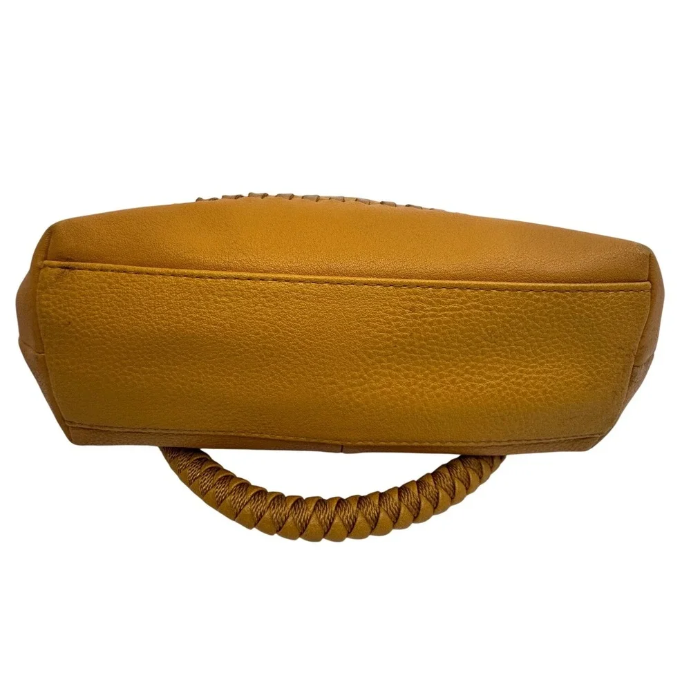The Sak‎ Flores Leather Shoulder Bag Amber Color Braided Strap Hobo Boho Western